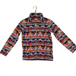 Columbia Kids Fleece Jacket Aztec Southwestern Print Zip Up Coat Size M 10/12